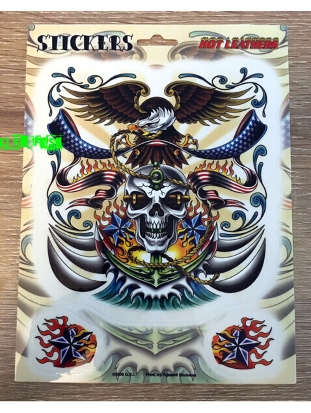 Nautical Skull Stars Tattoo Eagle Biker 6x8 Die-Cut Decal STICKER